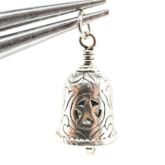 Sterling Bell Charm by Jewelry John The Bell Collection Texas Map Lone Star JJ - Picture 2 of 6